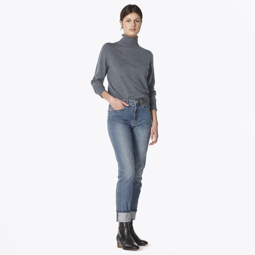 - Sandra - Roll-Neck Sweater - Grey