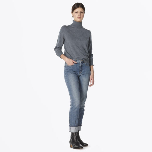 - Sandra - Roll-Neck Sweater - Grey