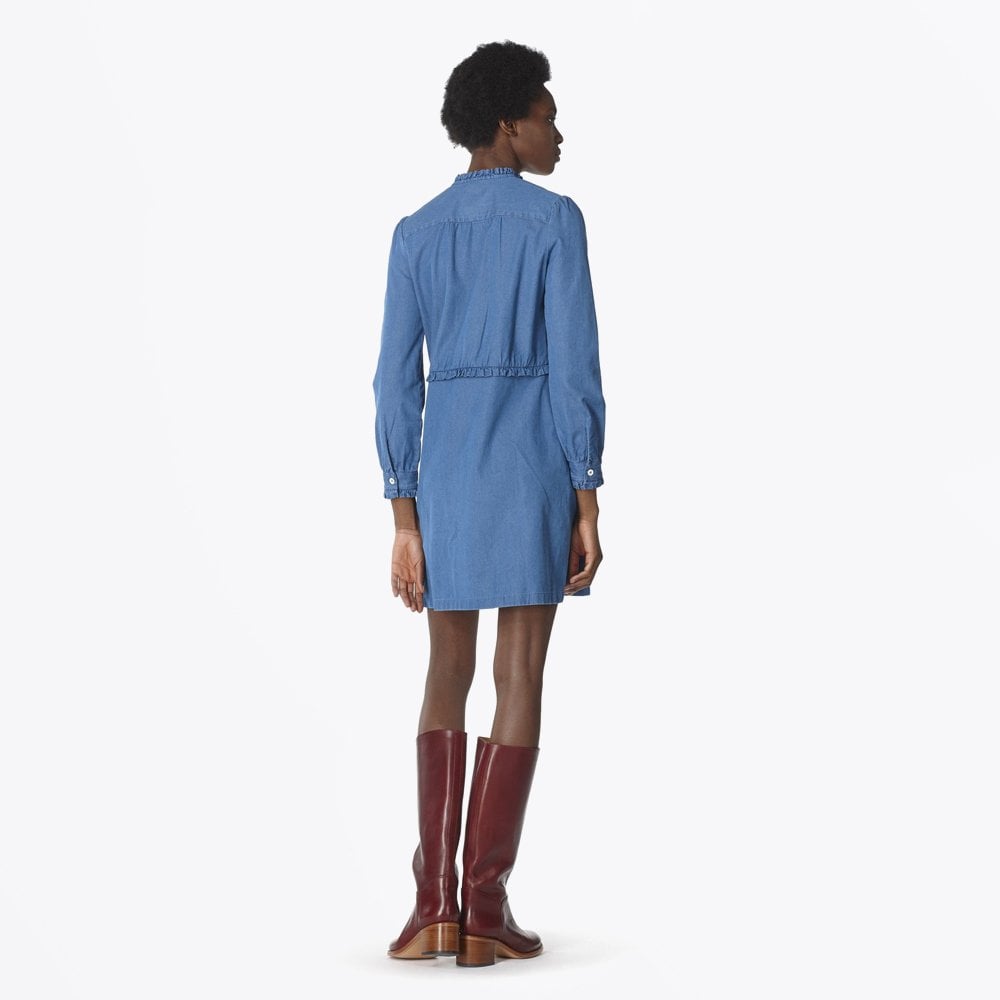 A.P.C. - Hoshi - Ruffle Chambray Dress - Blue