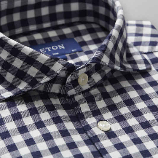 Gingham Checked Shirt - Navy/White