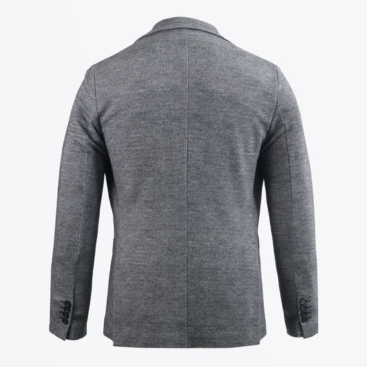 - Fine Printed Stretch Blazer - Blue