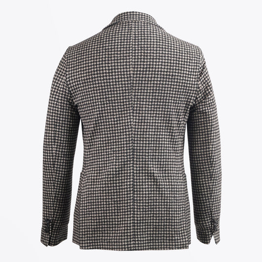 Houndstooth Printed Blazer - Beige