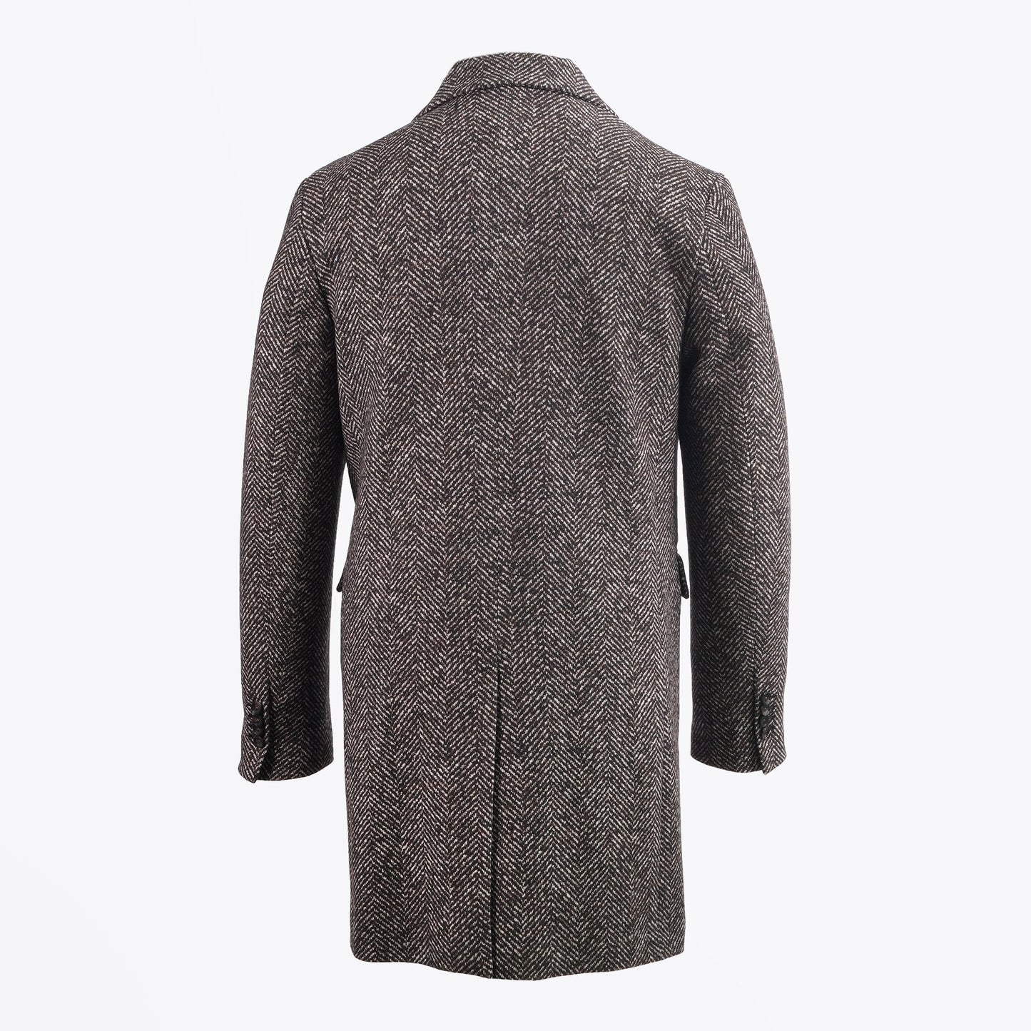 Herringbone Stretch Coat - Brown