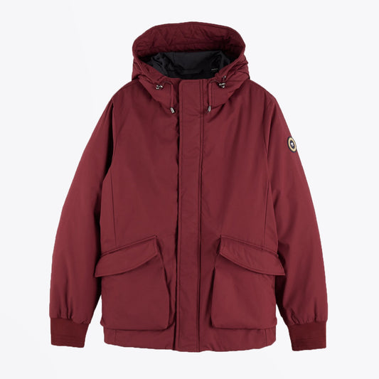 - Short Hooded Jacket - Burgundy