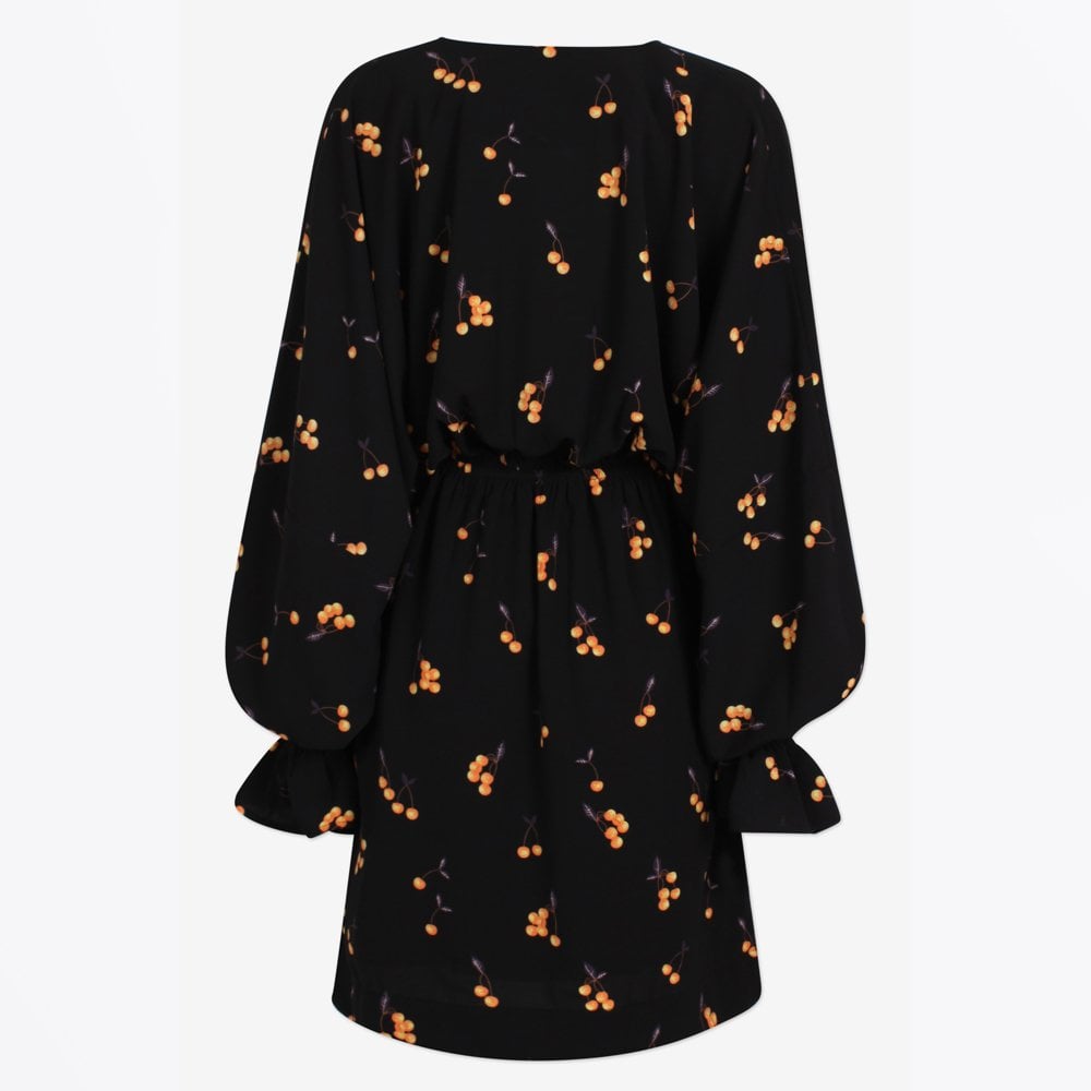 - Ariana Cherry Print Dress - Black