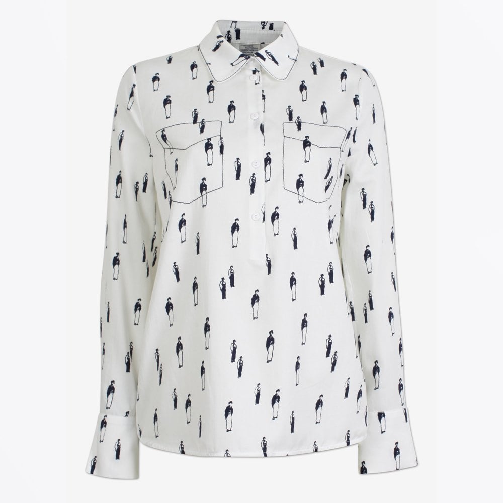 Baum Mathilde Printed Shirt - Cream/Navy