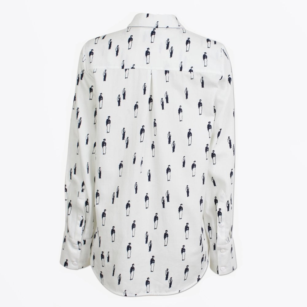 Baum Mathilde Printed Shirt - Cream/Navy