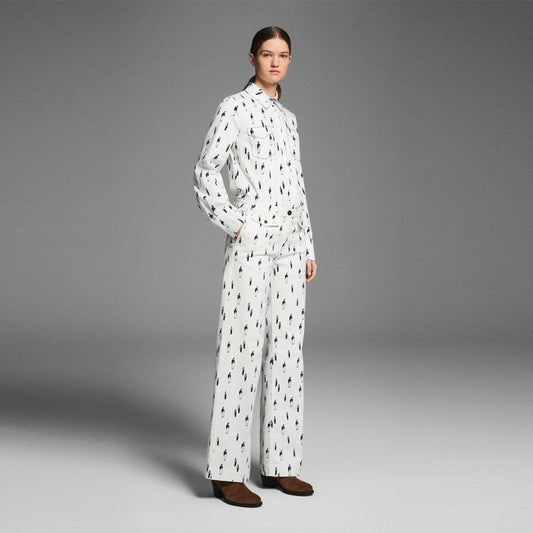 Mathilde Printed Shirt - Cream/Navy