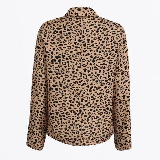 - Moxie Leopard Print Blouse - Beige/Black