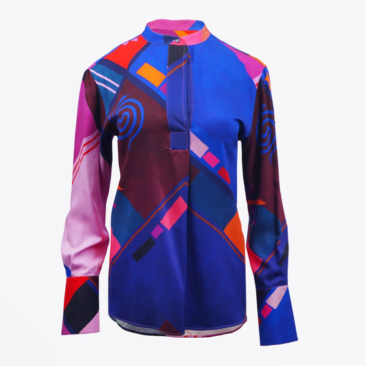 - 'Flag' Print Tunic Shirt - Multi