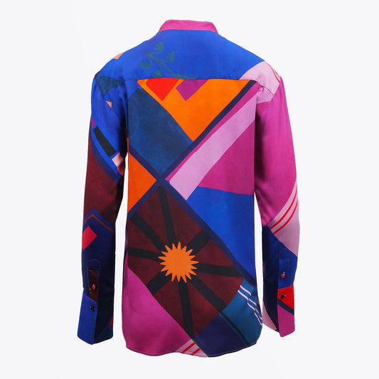 - 'Flag' Print Tunic Shirt - Multi