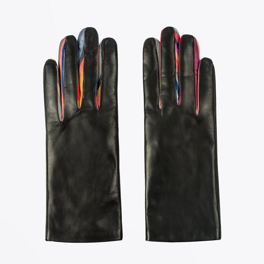 Leather 'Concertina' Gloves - Black