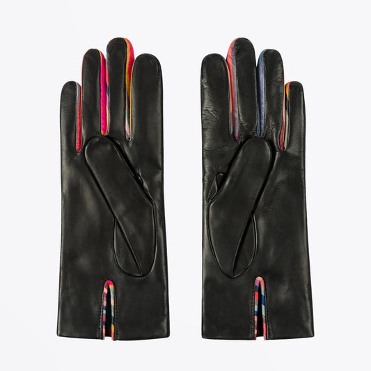 Leather 'Concertina' Gloves - Black