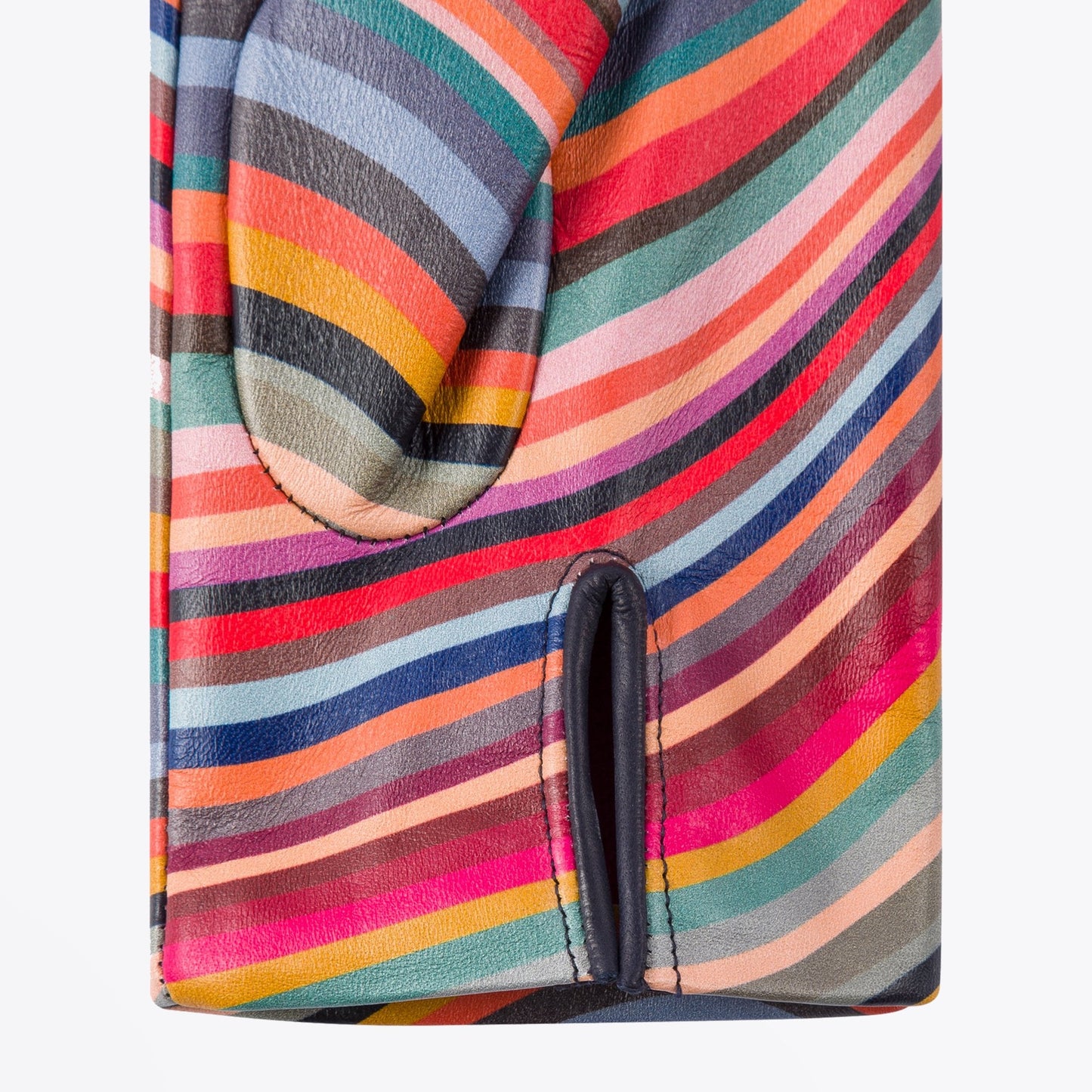 - Swirl Print Leather Gloves - Multi