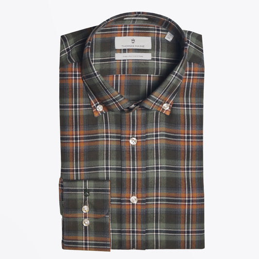 - Cotton Checked Shirt - Green