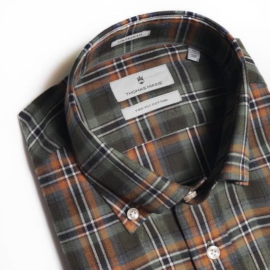 - Cotton Checked Shirt - Green