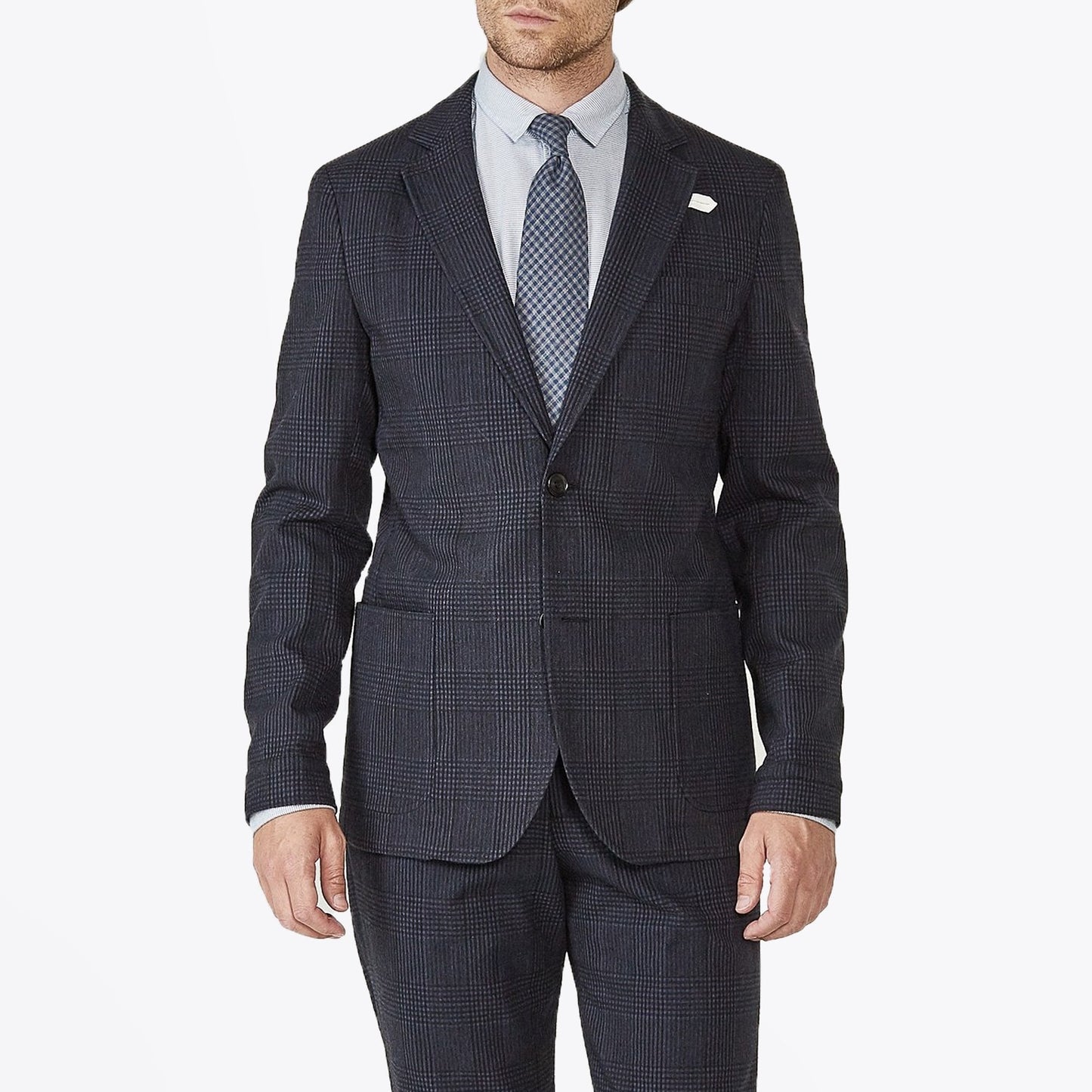 - Theobald Check Jacket - Navy