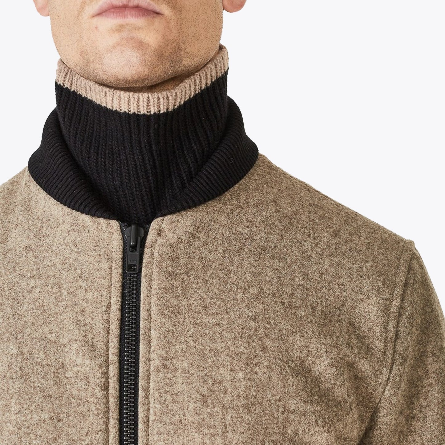 - Wool Bomber Jacket - Beige