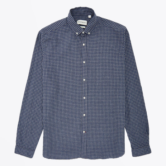 - Clerkenwell Check Tab Shirt - Blue