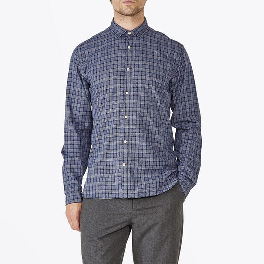 - Clerkenwell Check Tab Shirt - Blue