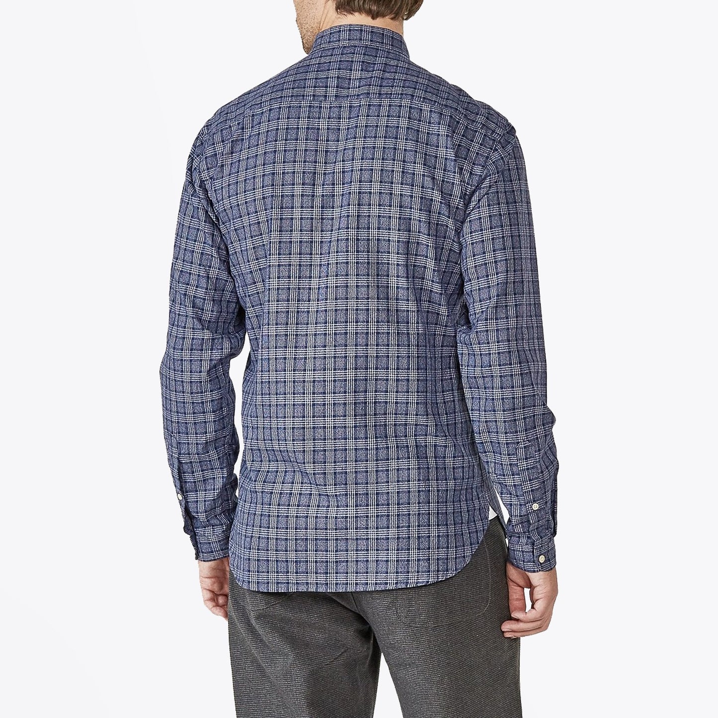 - Clerkenwell Check Tab Shirt - Blue
