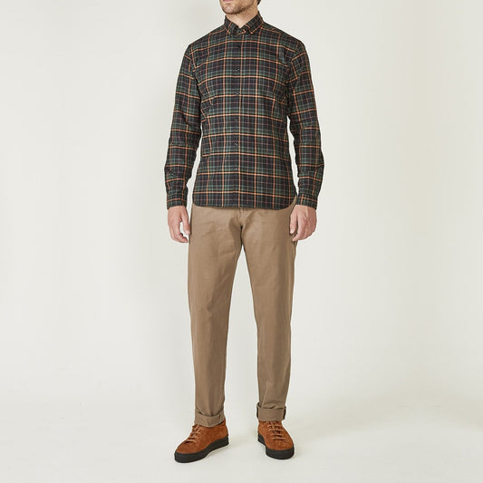 - Fishtail Cotton Trousers - Beige