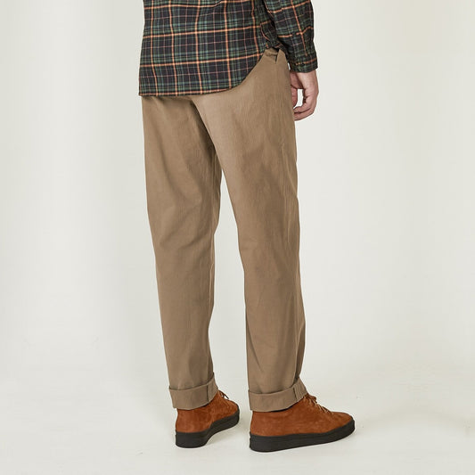 - Fishtail Cotton Trousers - Beige