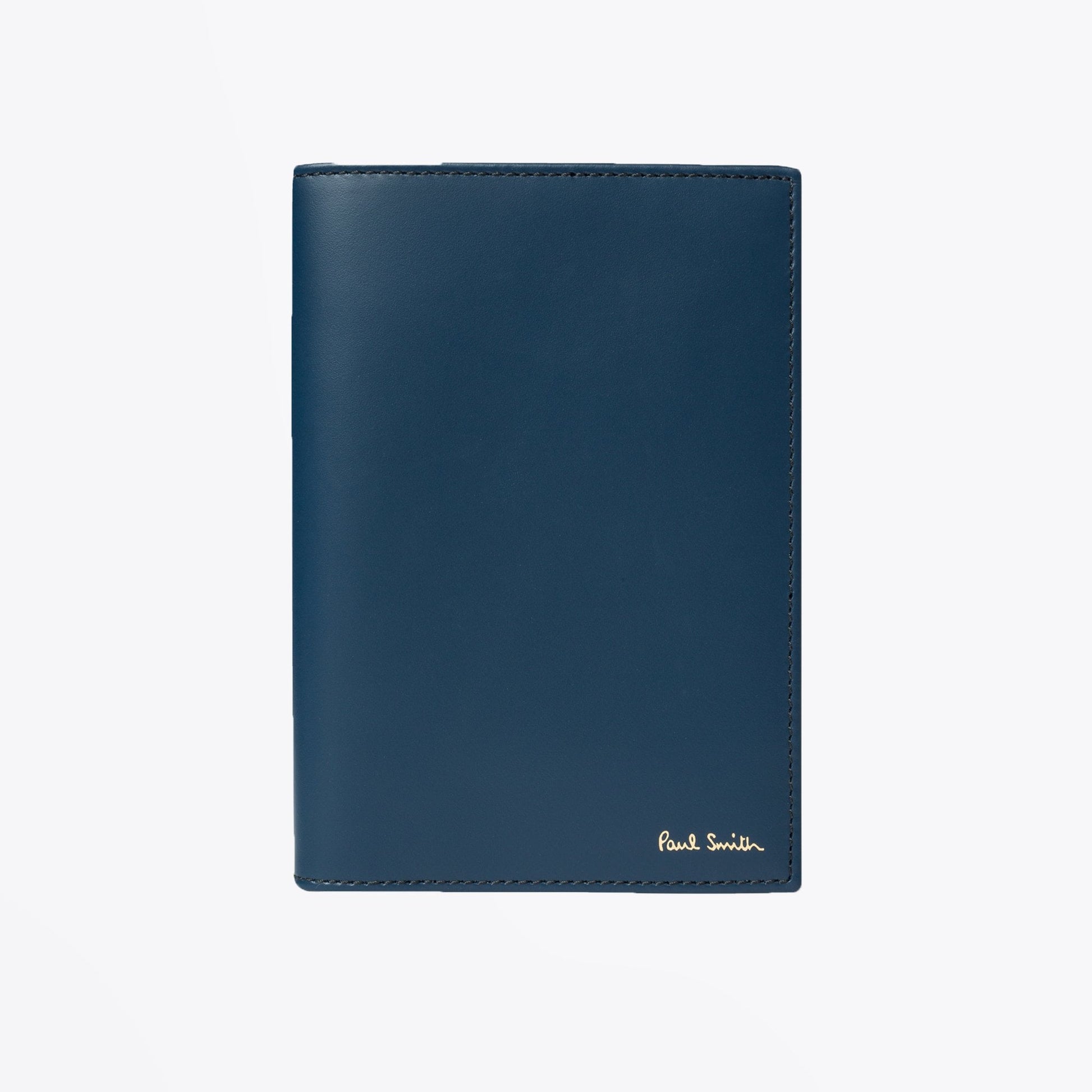 Paul Leather Stripe Interior Passport Cover - Blue