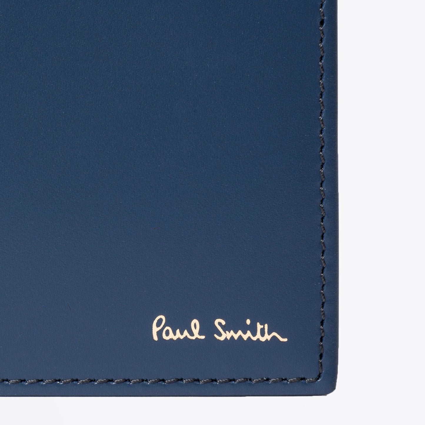 Leather Stripe Interior Passport Cover - Blue