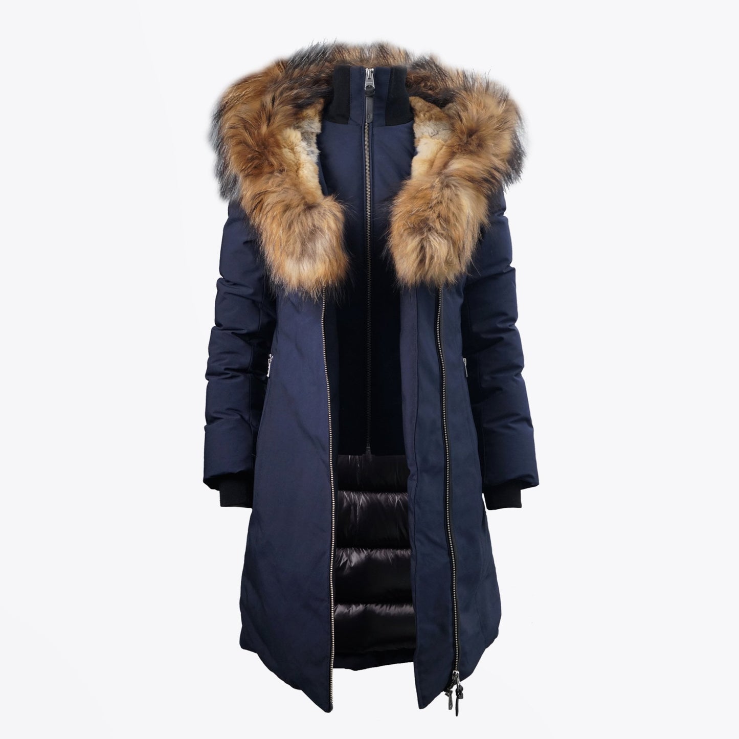 - Trish Winter Down Coat With Fur Collar – Navy