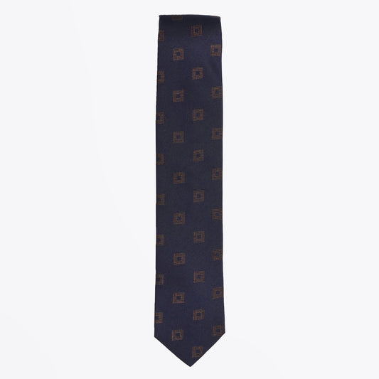 - Silk Square Tie - Navy