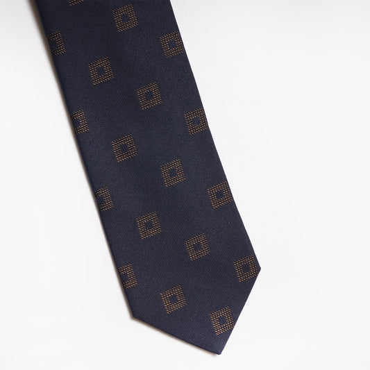 - Silk Square Tie - Navy