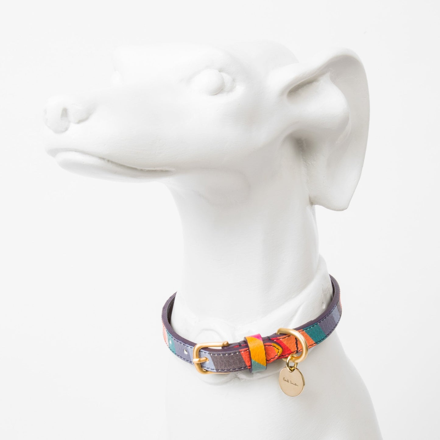 - 'Swirl' Print Leather Dog Collar - Multi
