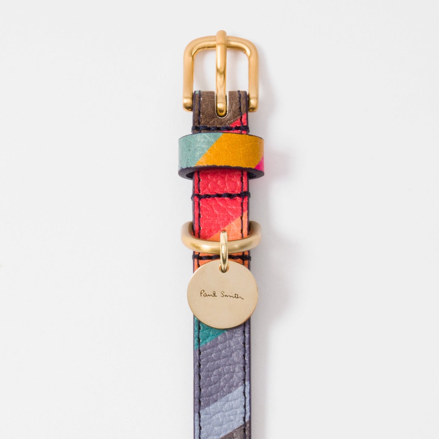 - 'Swirl' Print Leather Dog Collar - Multi
