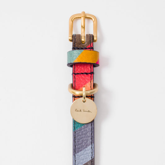 - 'Swirl' Print Leather Dog Collar - Multi