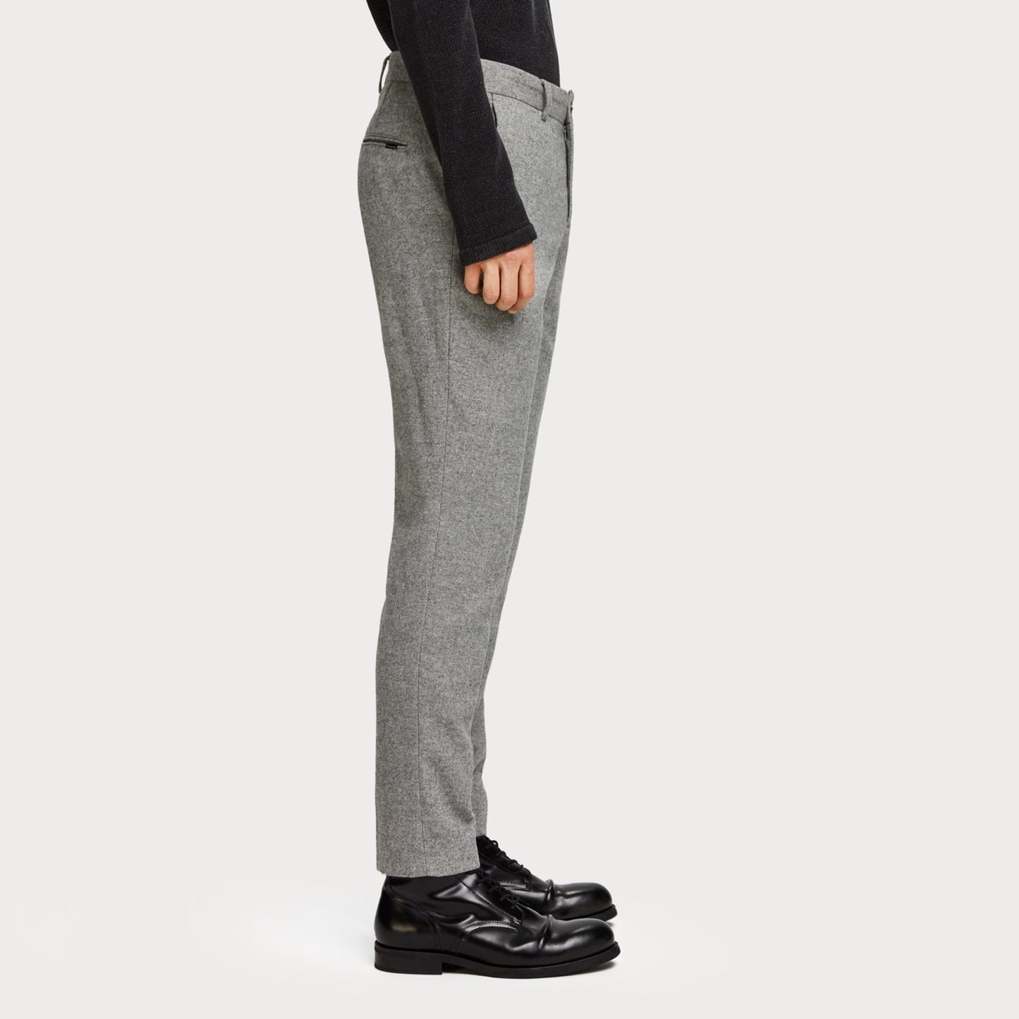 - Stuart - Wool Blend Trousers - Grey