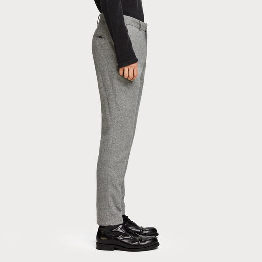 - Stuart - Wool Blend Trousers - Grey