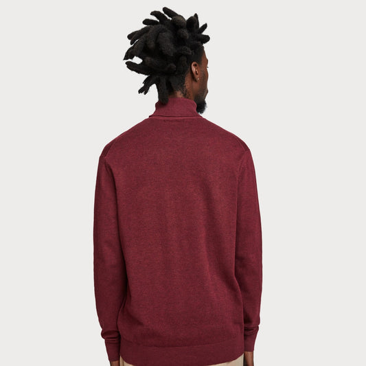 - Classic Turtleneck Knit - Burgundy