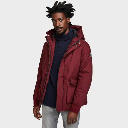 - Short Hooded Jacket - Burgundy