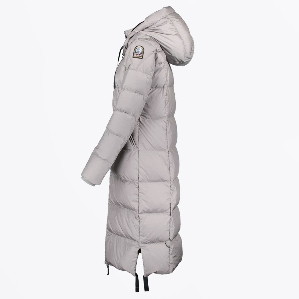 Panda - Longline Parka Puffa Coat - Silver