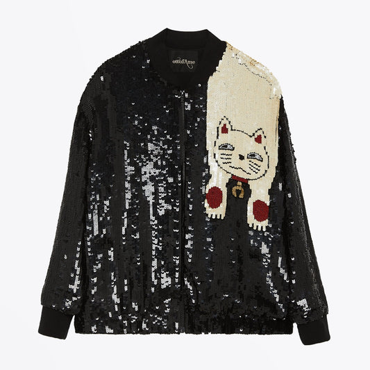 - Sequin Cat Jacket - Black