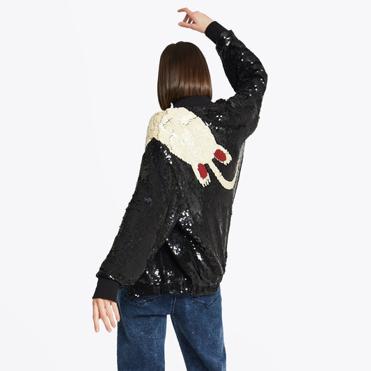 - Sequin Cat Jacket - Black