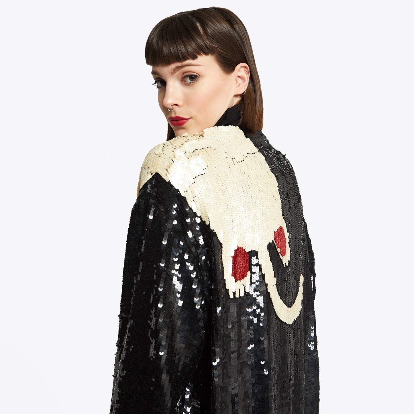 - Sequin Cat Jacket - Black