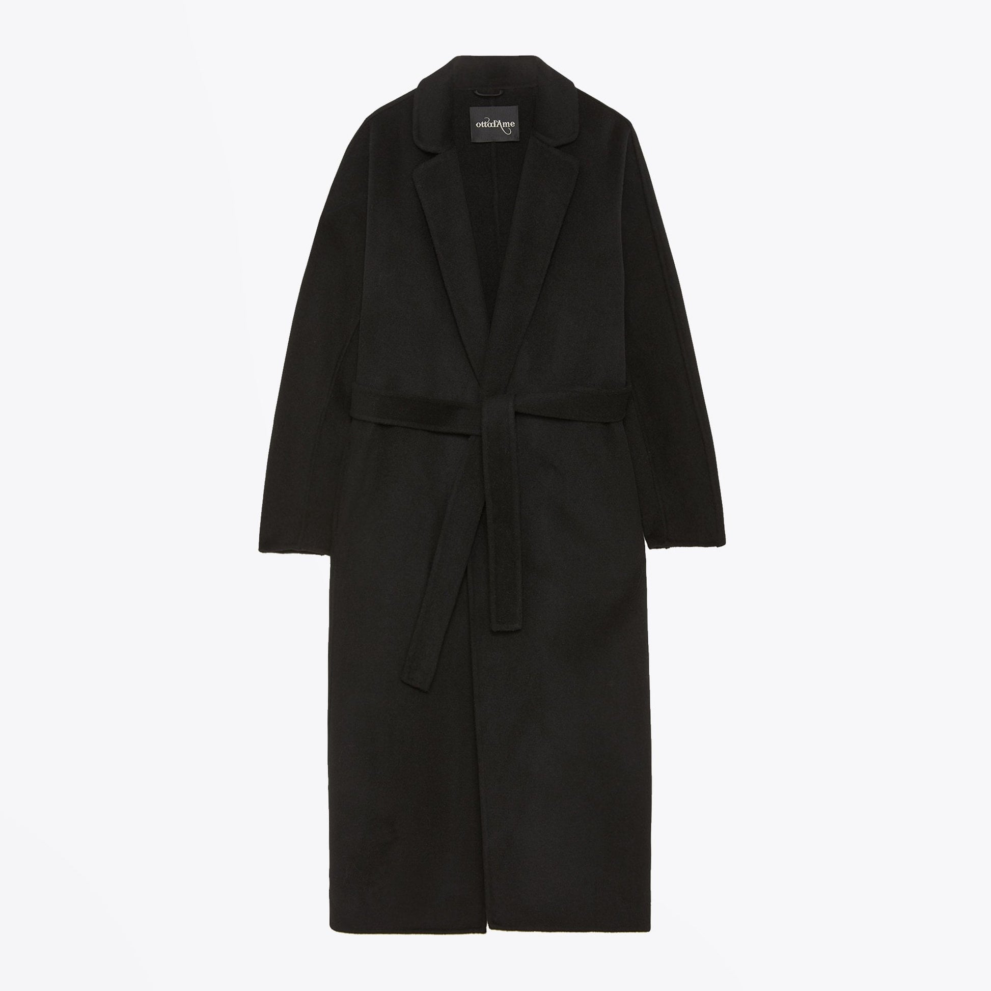 Ottod'Ame Long Belted Coat - Black