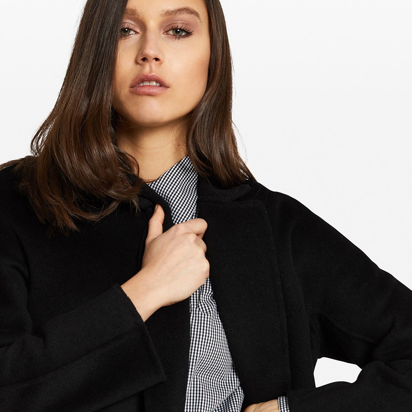 Long Belted Coat - Black