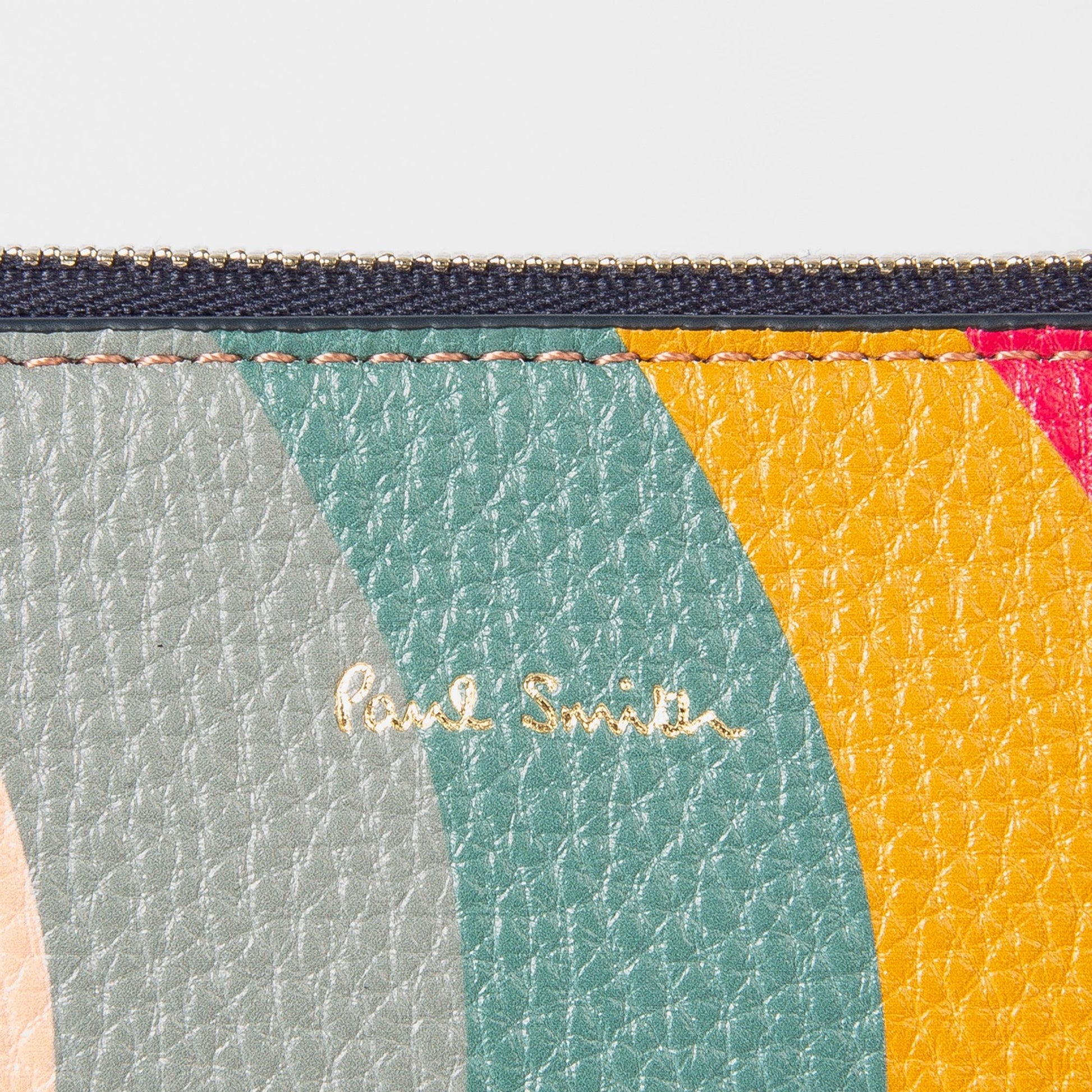 Paul Leather Swirl Zip Pouch - Multi