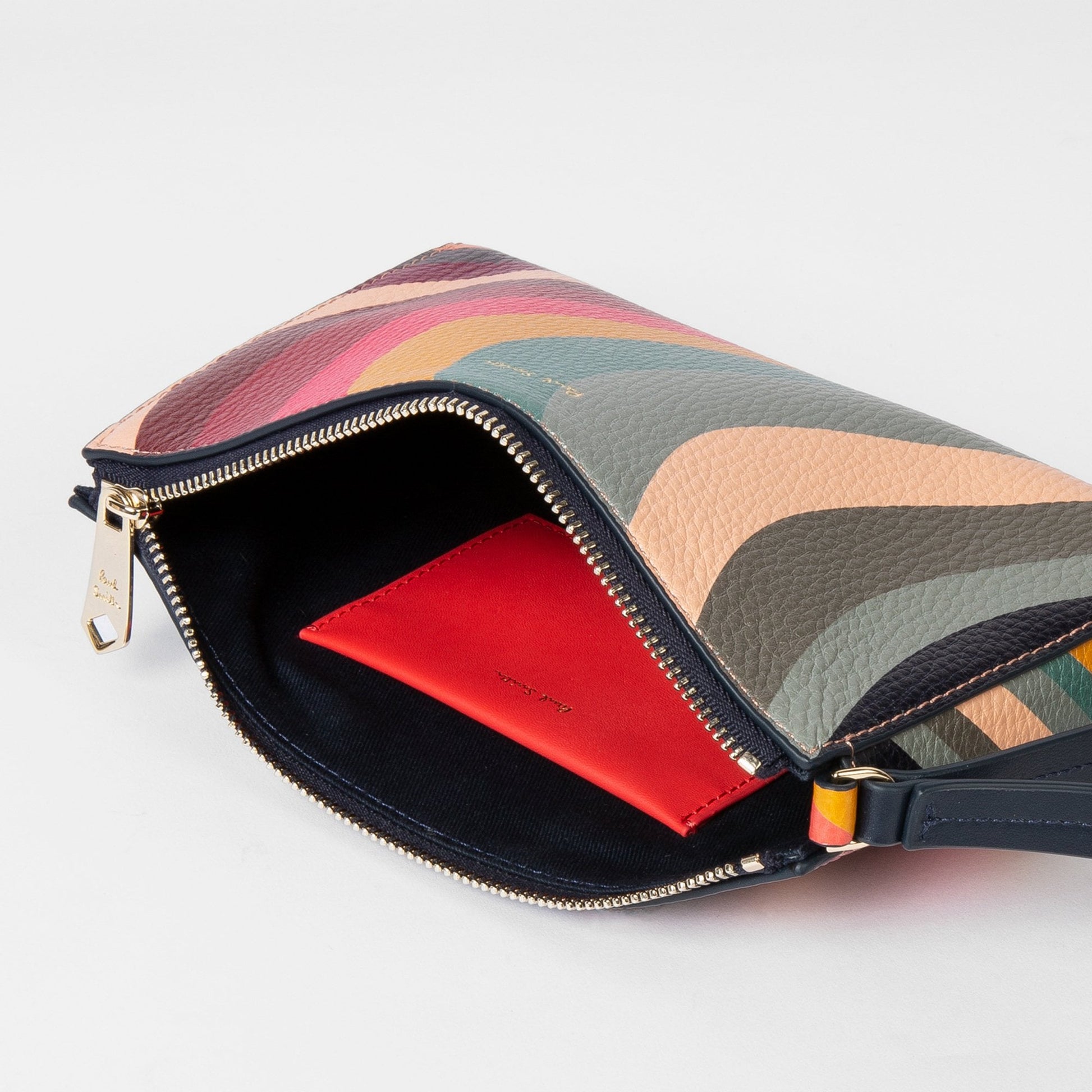 Paul Leather Swirl Zip Pouch - Multi