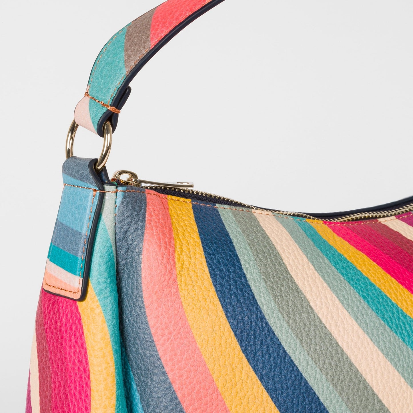 Leather Swirl Hobo Bag - Multi