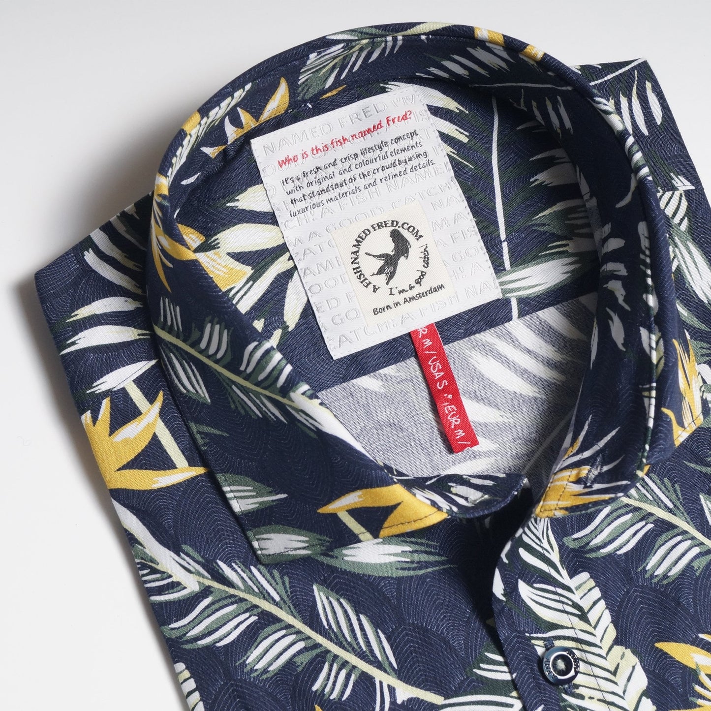 - Tropical Floral Print Shirt - Navy