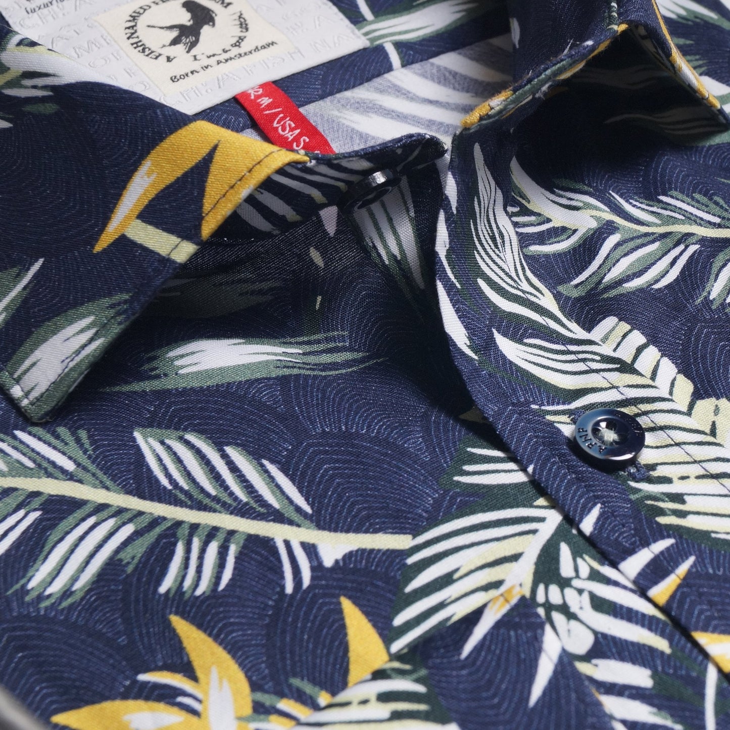 - Tropical Floral Print Shirt - Navy